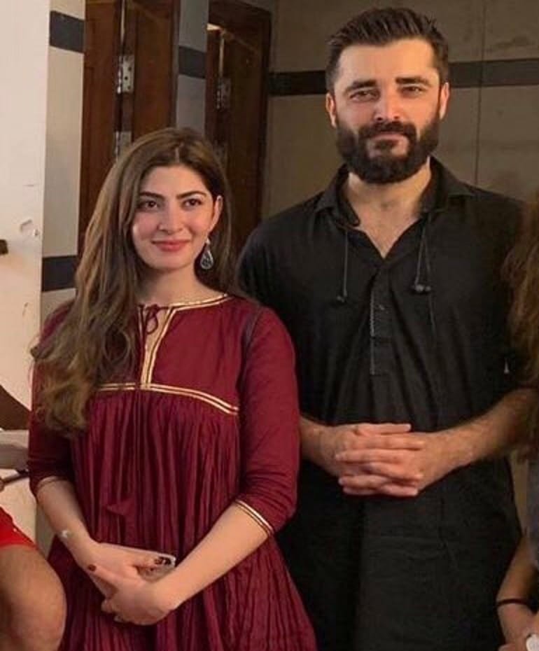 Hamza Ali Abbasi and Naimal Khawar at their engagement 