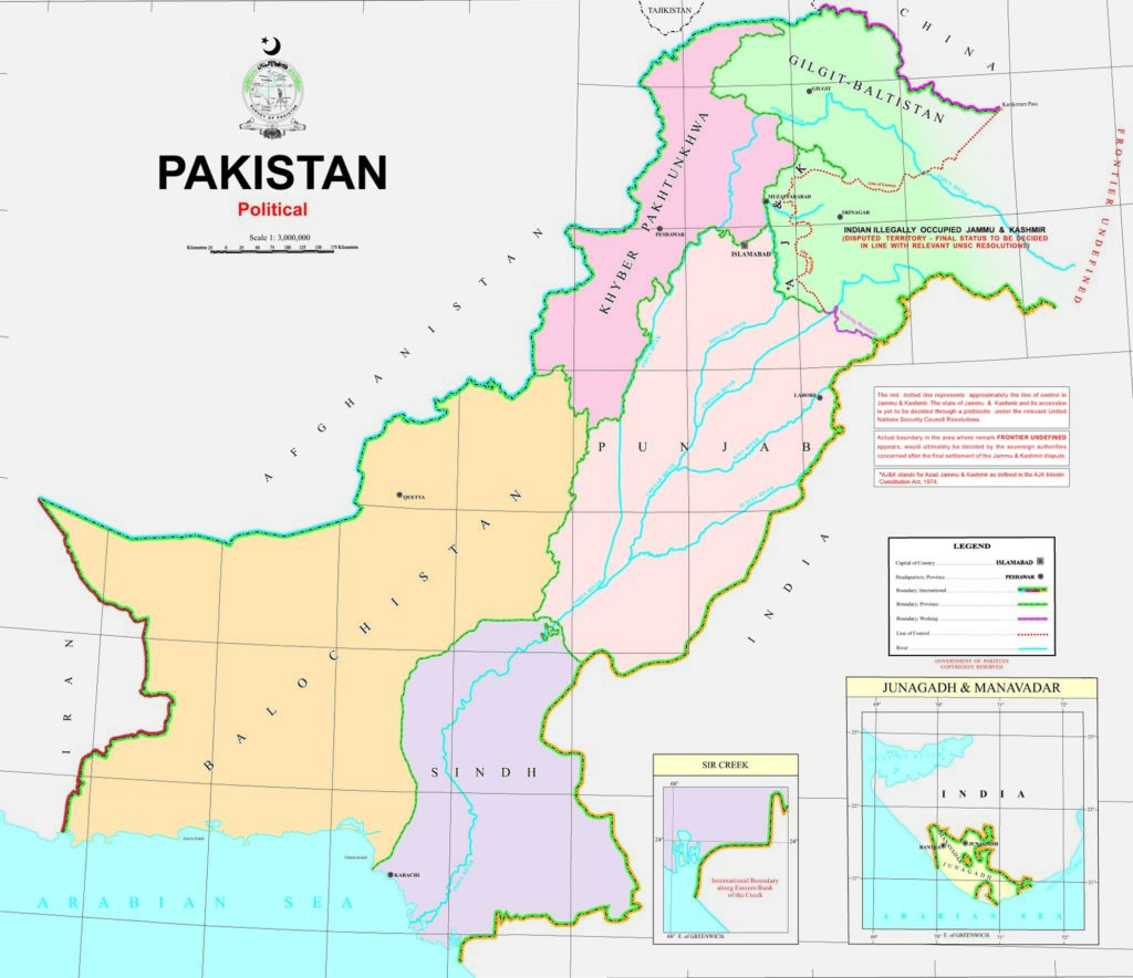 Political Map of Pakistan