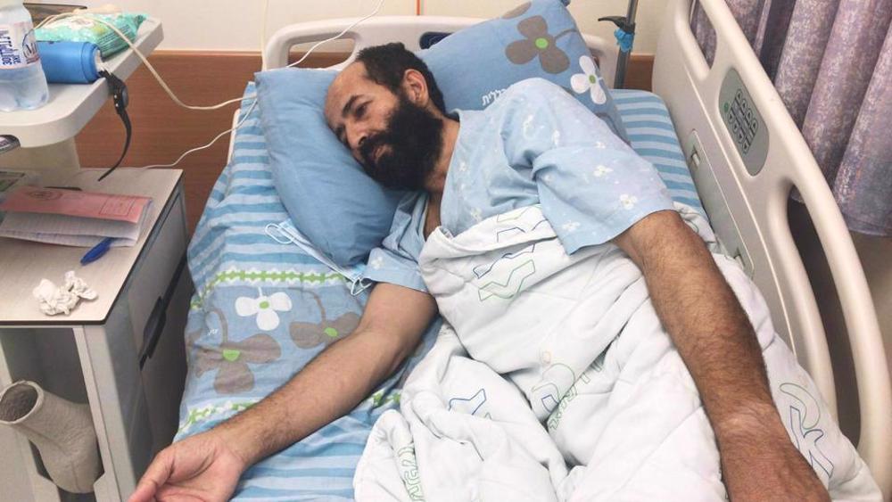 Palestinian detainee Maher Al-Akhras who has been on hunger strike for nearly three months