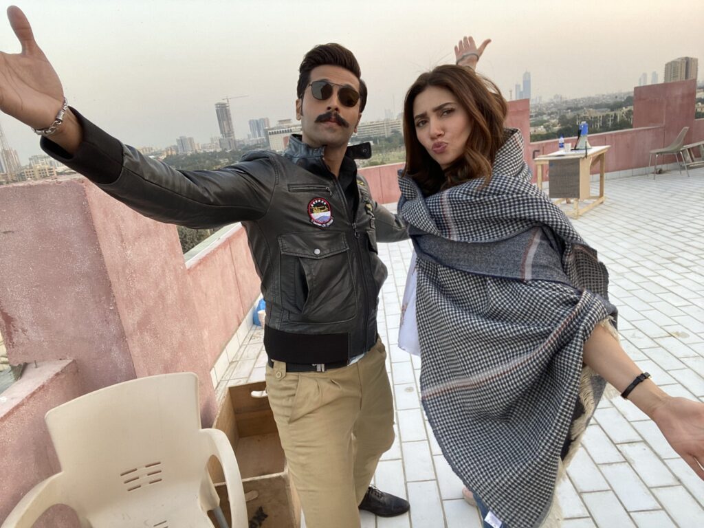 Mahira Khan with actor Fahad Mustafa in a recent click