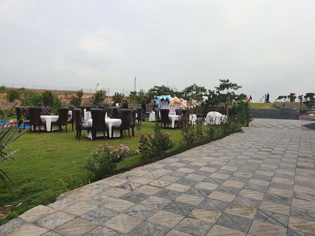The lawns of Cafe are used for events and gatherings 