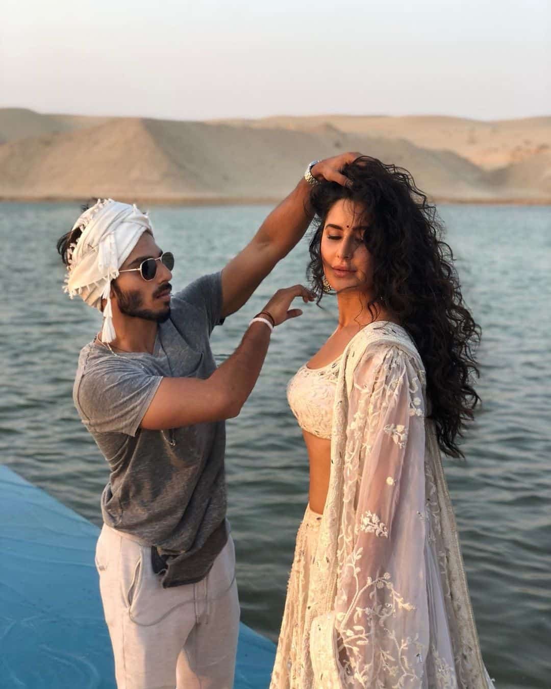 Hairstylist Amit Thakur helps Katrina get her looks better before shoot